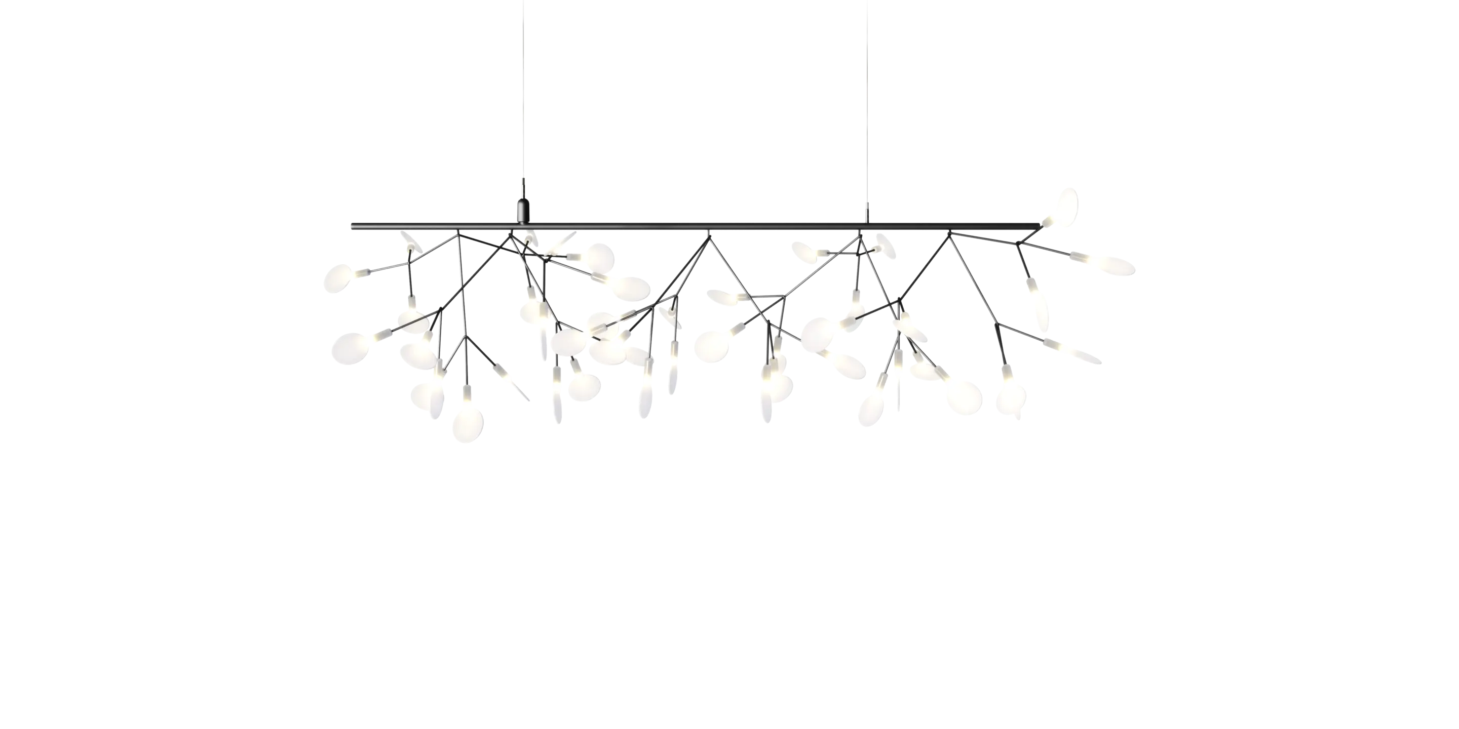 Front view Heracleum Endless Nickel Suspension Light